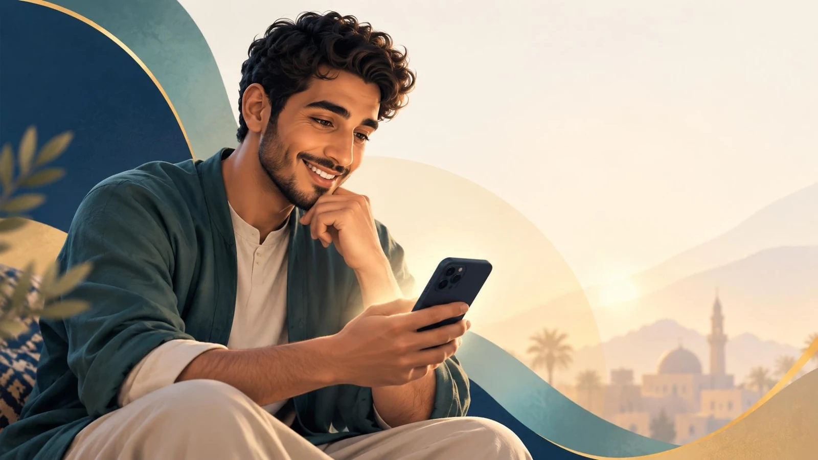 A man exploring digital content on his phone.